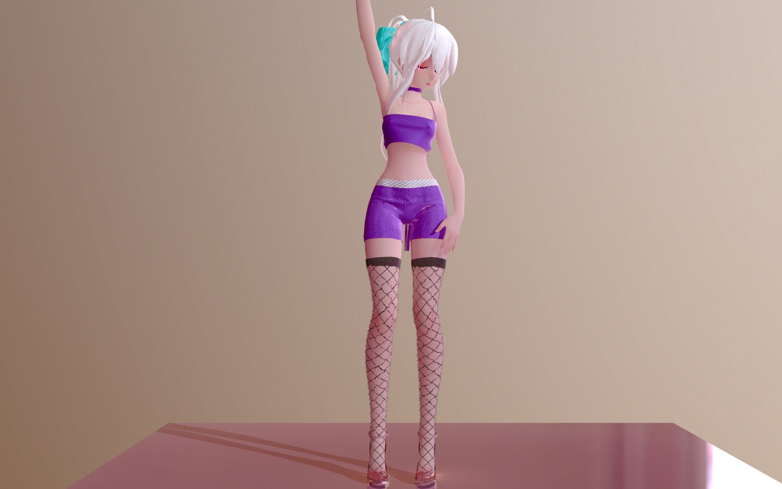 竖屏布料mmd弱音露背绑带系列竖屏离你更近些