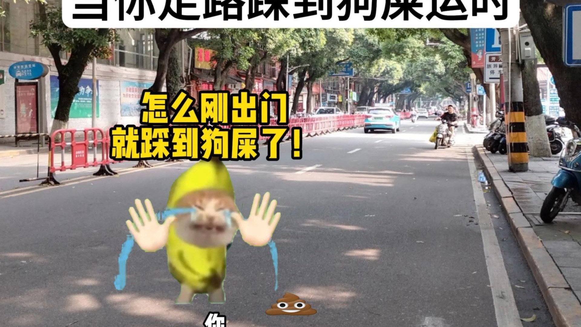 当你走路踩到狗屎运时