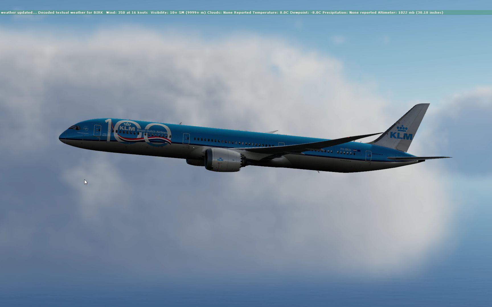 【p3d】荷蘭航空 b787-10 冰島凱夫拉維克19亂流中起飛_嗶哩嗶哩 (゜