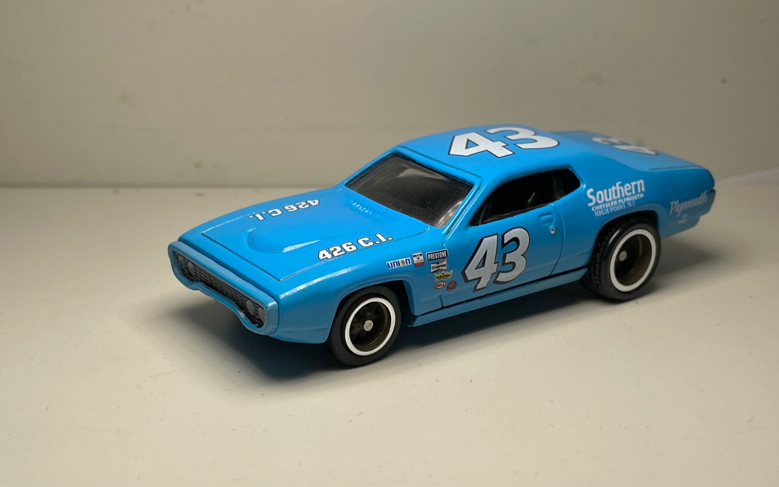 复刻/自制风火轮vintage racing 普利茅斯gtx 1971年纳斯卡43号