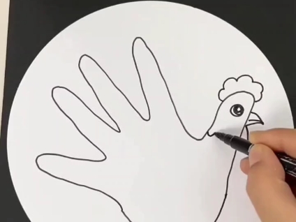 和孩子用手掌来画有趣的创意儿童画吧#亲子手工#幼儿手工#儿童创意