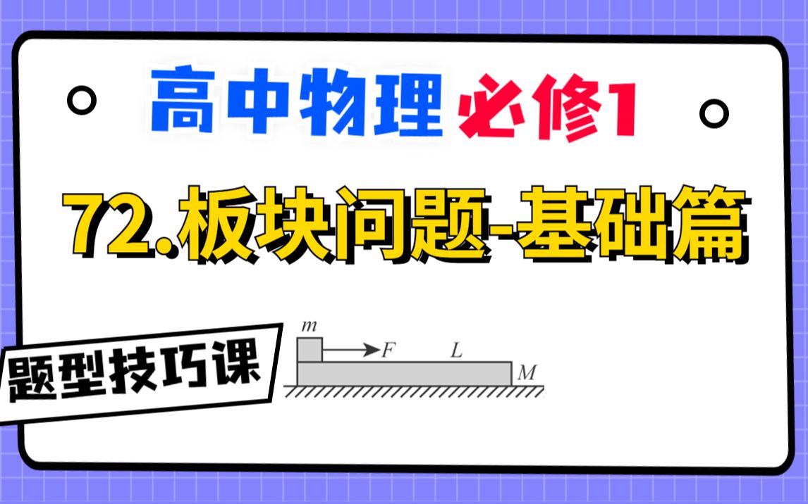 【高中物理必修1系统课】72.板块问题基础篇|最好、最细、最实用、最易懂的板块课哔哩哔哩bilibili