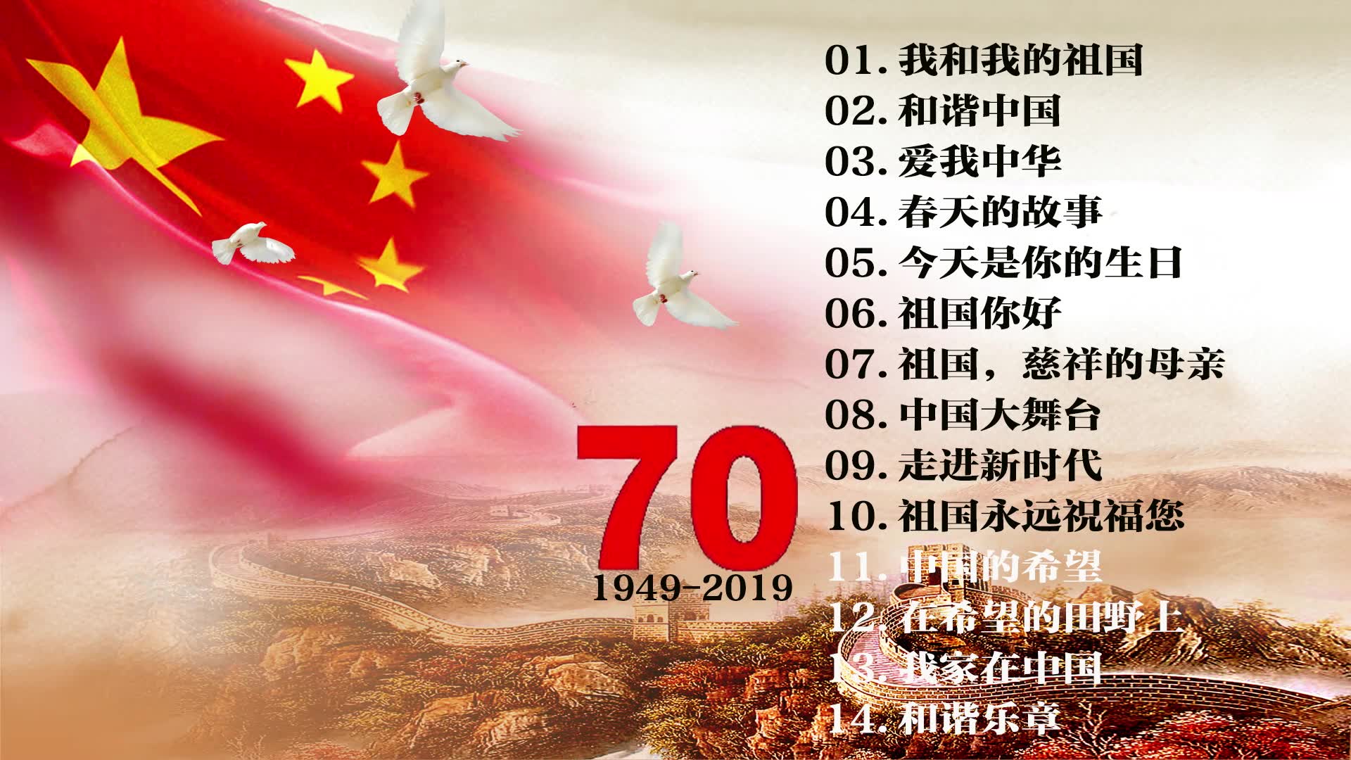 [图]喜迎祖国70华诞，精选14首经典歌颂祖国歌曲，奉上美好祝福（我和我的祖国）