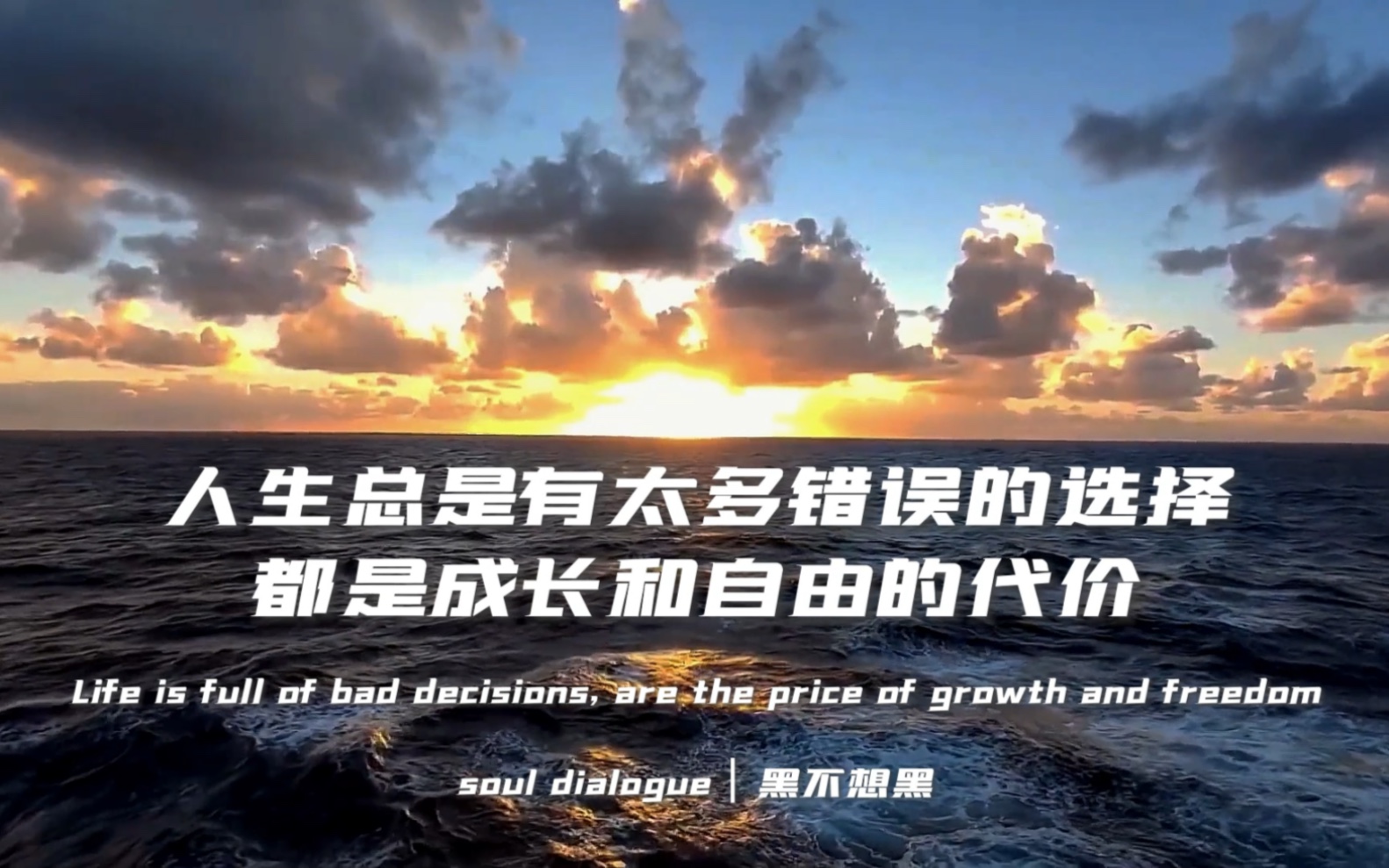 “我们总要学会一个人做决定,为自己的人生负责,可能会感到孤独和不被理解,也可能会做出错误的决定,但这也是成长和自由的代价.”哔哩哔哩bilibili