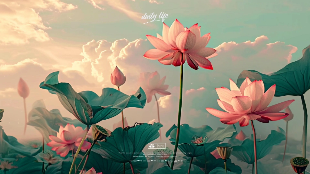治愈系荷花素材ai绘画