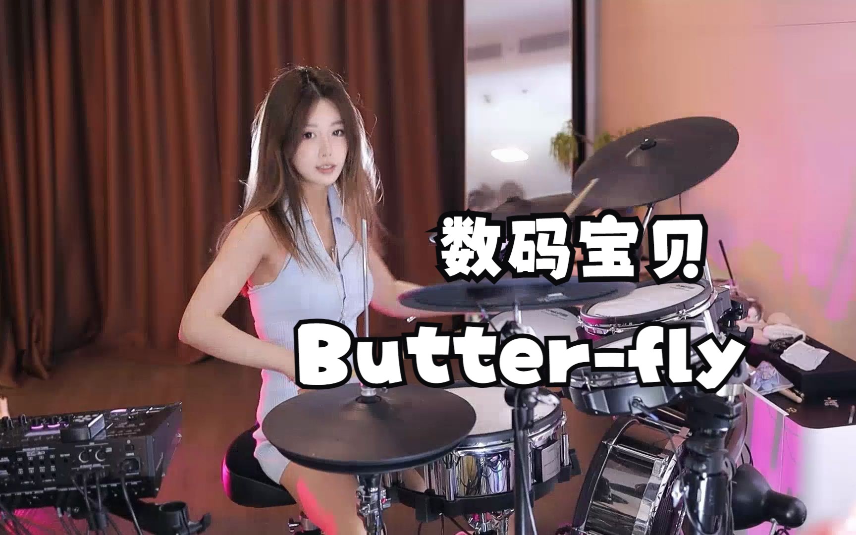 [图]【架子鼓】数码宝贝主题曲《Butter-fly 》，最后帅爆了！