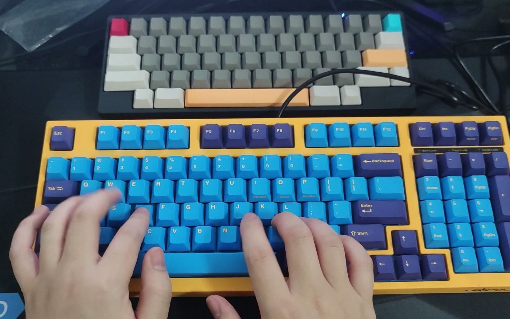 利奥波德fc980流星灰轴 大键调教前后对比,附打字音