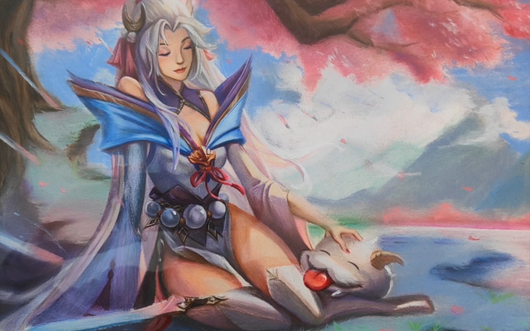 彩铅画一个《灵魂莲华刀妹》