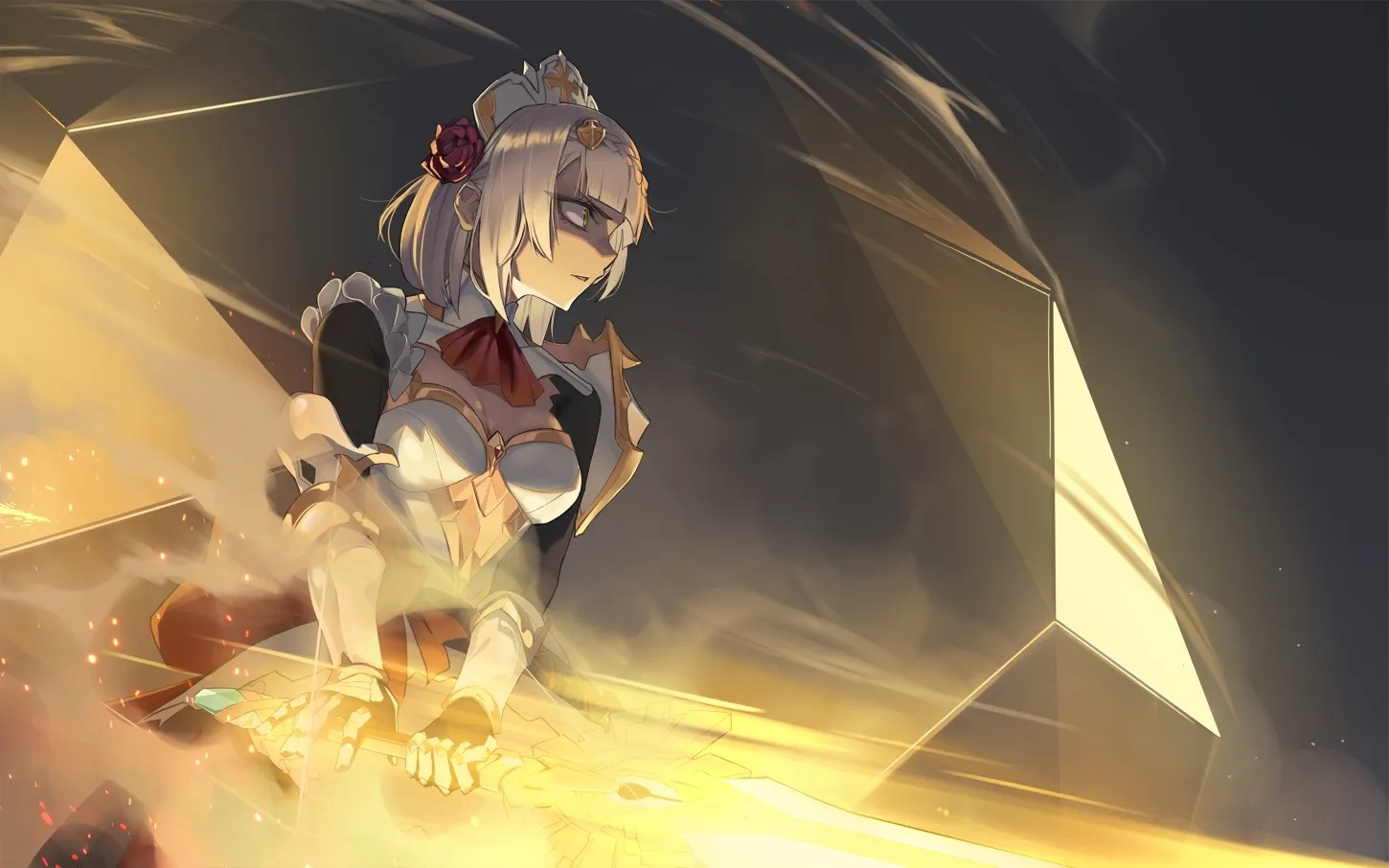 原神诺艾尔我会注意骑士的疯度55攻速和125伤害狂砍一条街