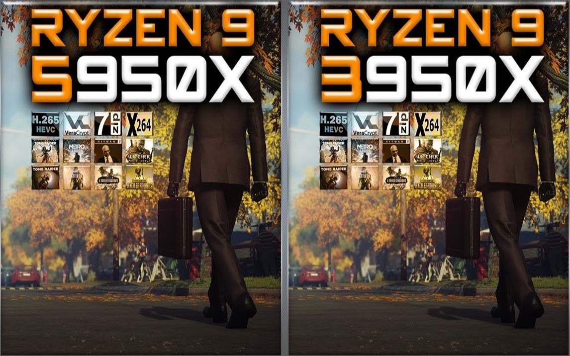 [图]R9 3950X vs R9 5950X  CPU游戏性能测试对比（1080P分辨率，显卡为RTX 3090）  4K 60帧视频