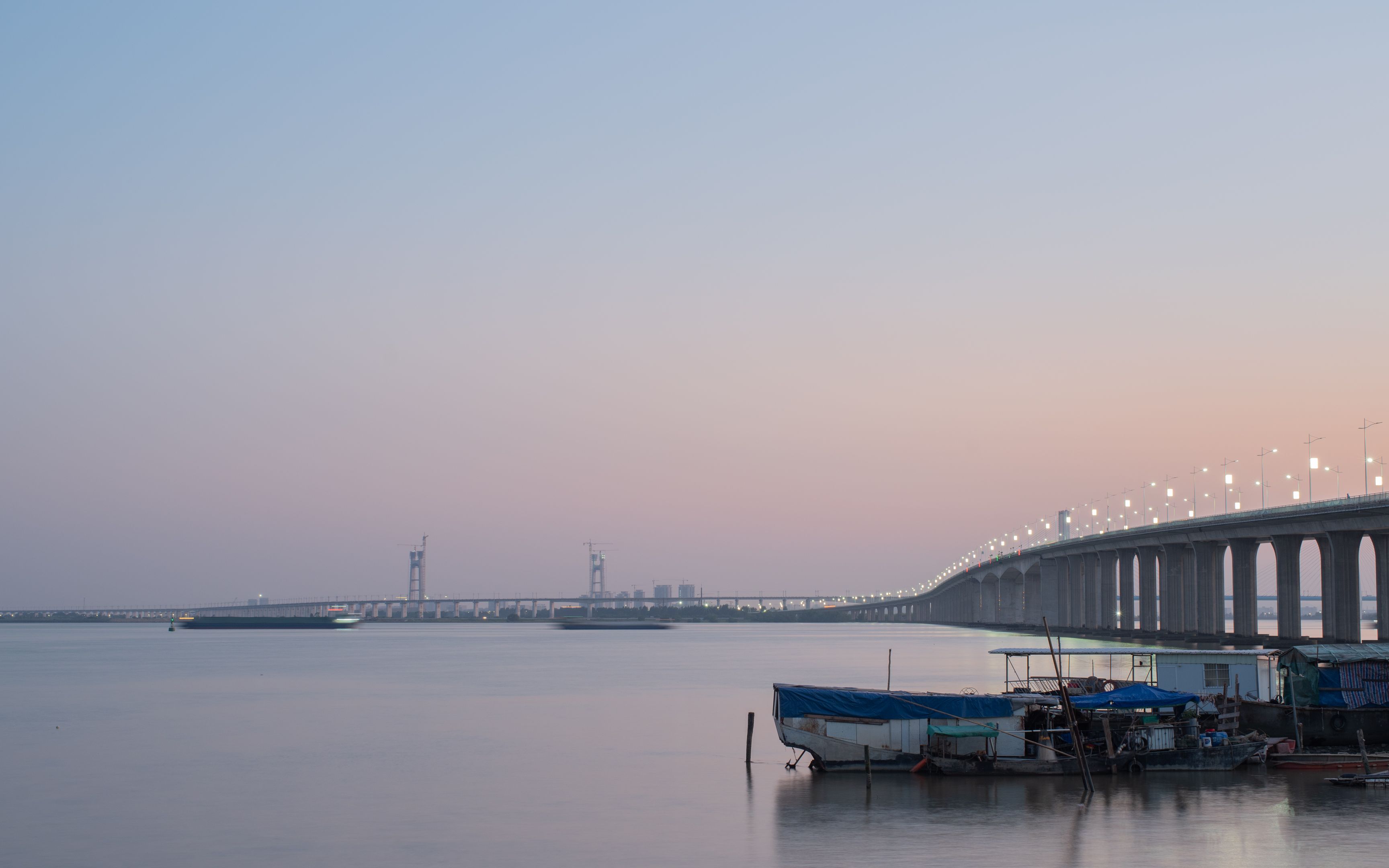 凫洲大桥日落延时