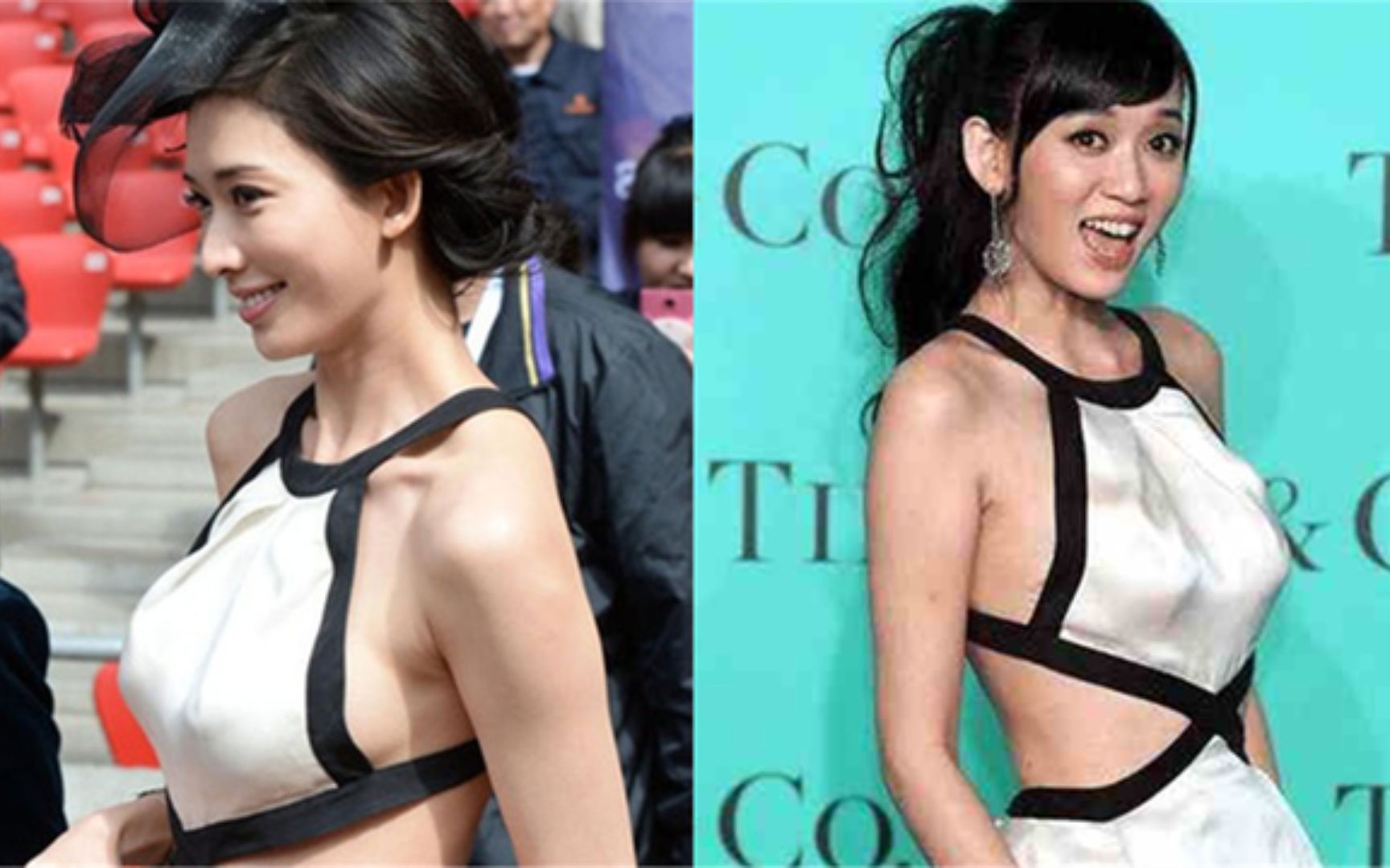 陈乔恩与林志玲同穿肚兜裙,相差5岁的两人,身材差距一目了然