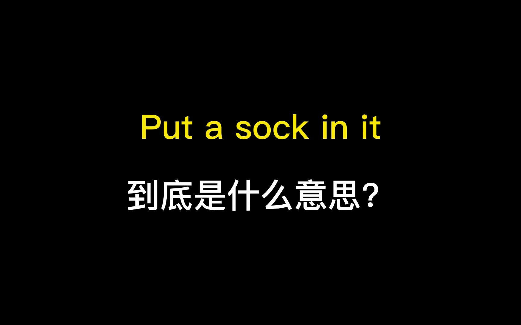 put a sock in it到底是什么意思?哔哩哔哩bilibili