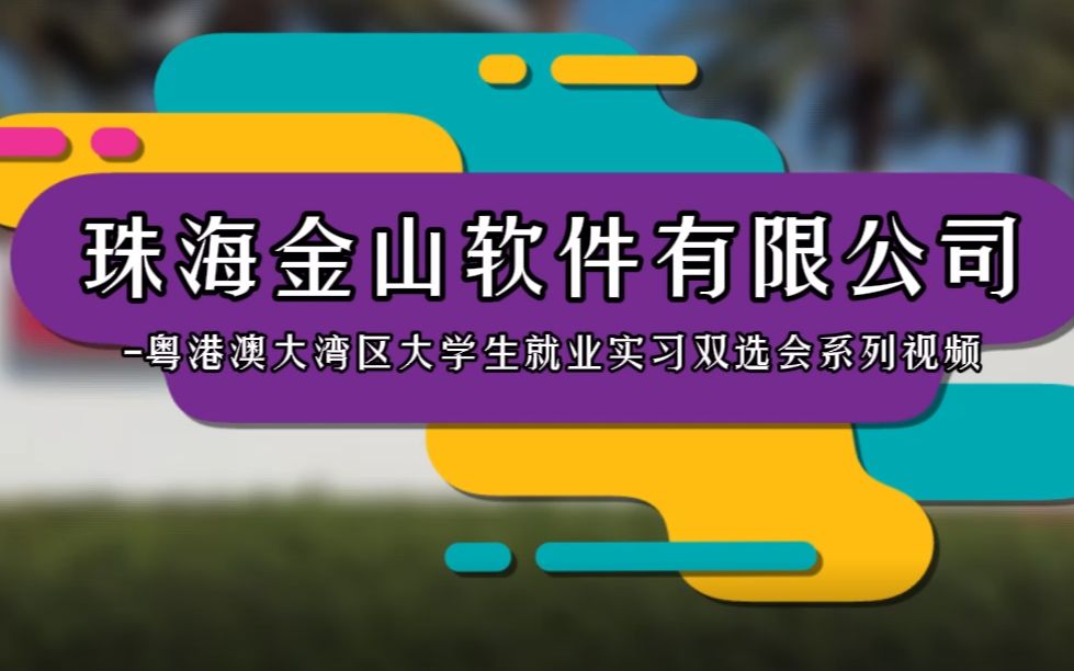 粤港澳大湾区大学生就业实习双选会系列视频珠海金山软件哔哩哔哩bilibili