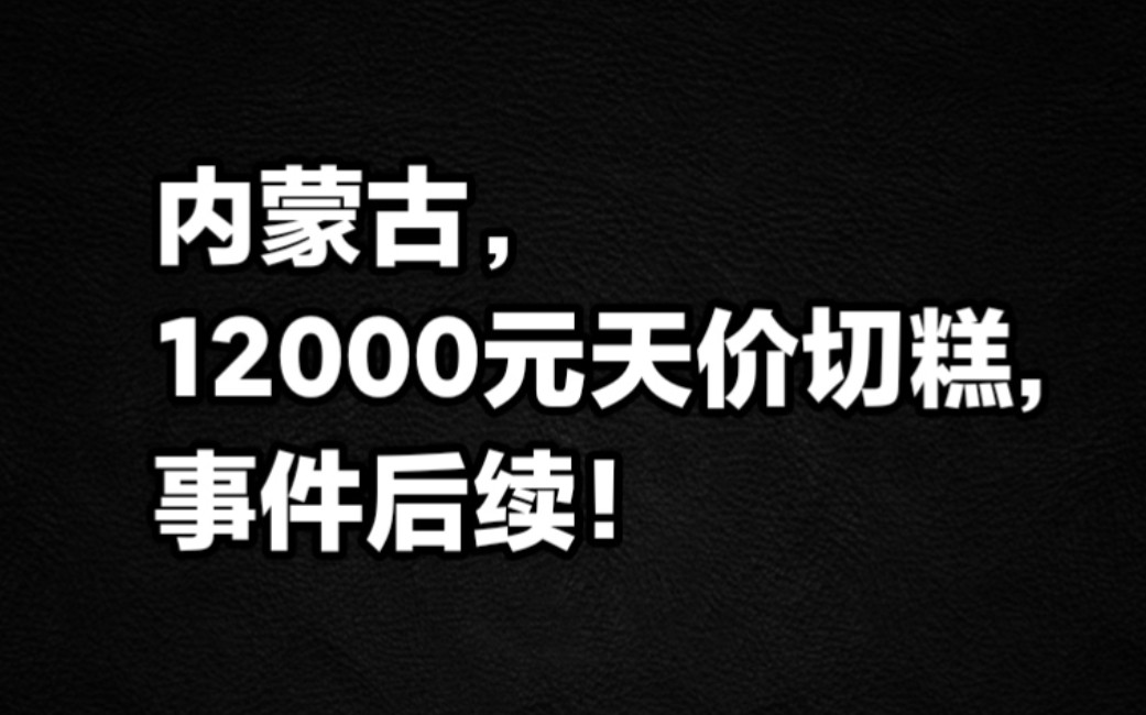 内蒙12000元天价切糕事件后续!哔哩哔哩bilibili