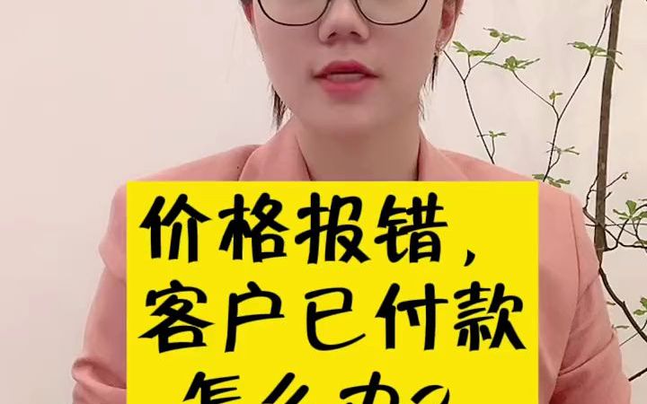 价格报错,客户已付款,怎么办哔哩哔哩bilibili