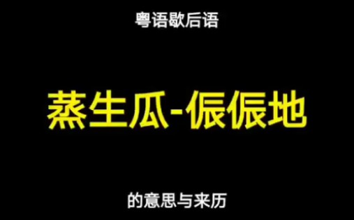 粤语歇后语“蒸生瓜侲侲地”的意思与来历哔哩哔哩bilibili