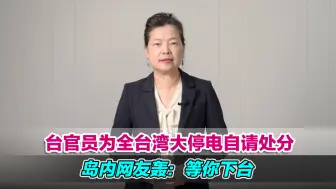 Скачать видео: 台官员为全台湾大停电自请处分，岛内网友轰：等吃鸡排，等你下台