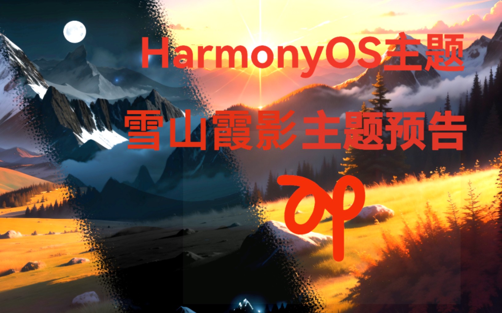 HarmonyOS主题《雪山霞影》预告哔哩哔哩bilibili