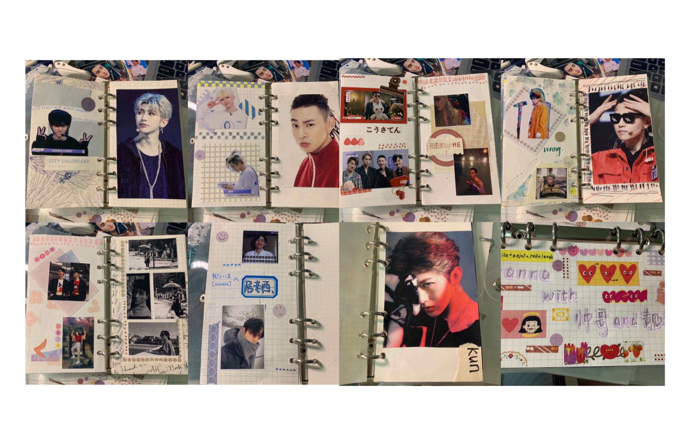 追星手帐帅哥们蔡徐坤小鬼王琳凯朱一龙星野偶练