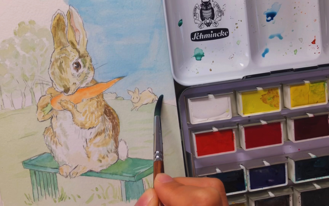 水彩手绘,彼得兔