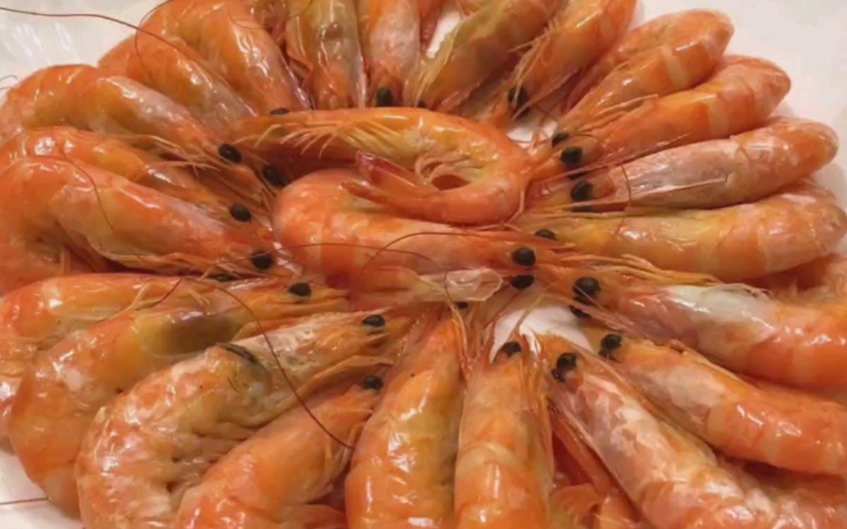 一大盘的虾太幸福了