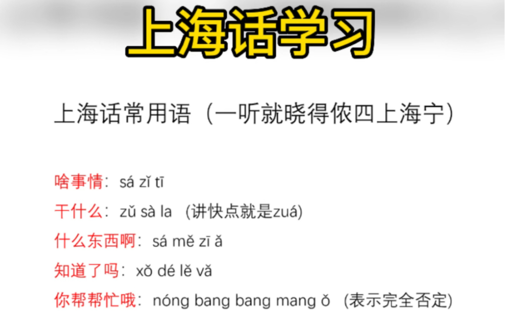 哪些话一听就是上海人呢?上海话里最常见的就是这些词啦~哔哩哔哩bilibili