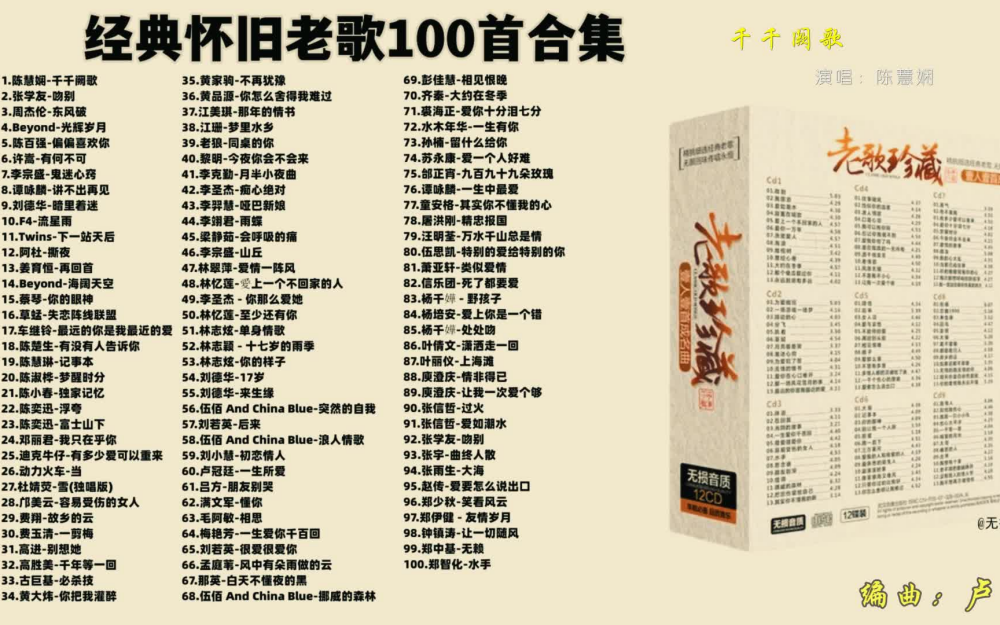 [图]【怀旧经典】70、80、90年代经典老歌大全、精选100首合集、沧桑岁月 一个时代的声音、分集+歌词