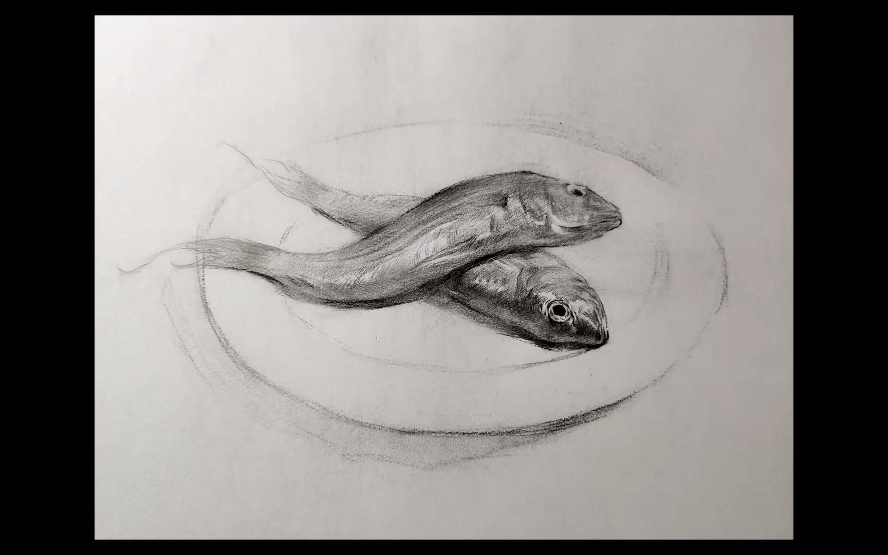 素描老板来一份木炭黄花鱼