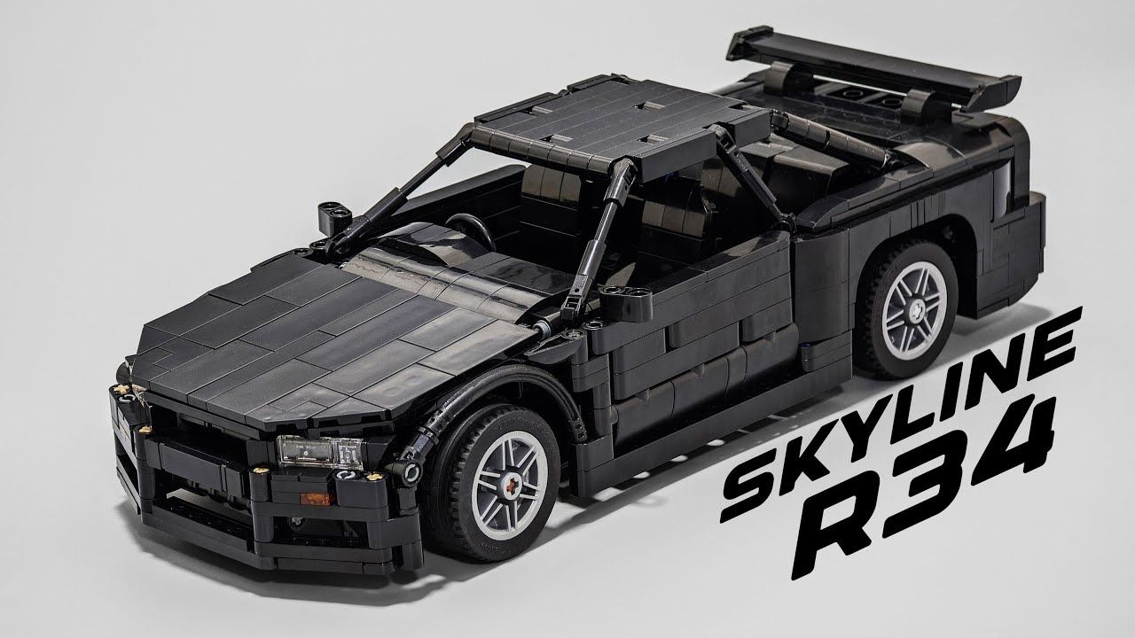 日产尼桑天际线r34 moc-186036 nissan skyline r34 lego 1:15 [乐高