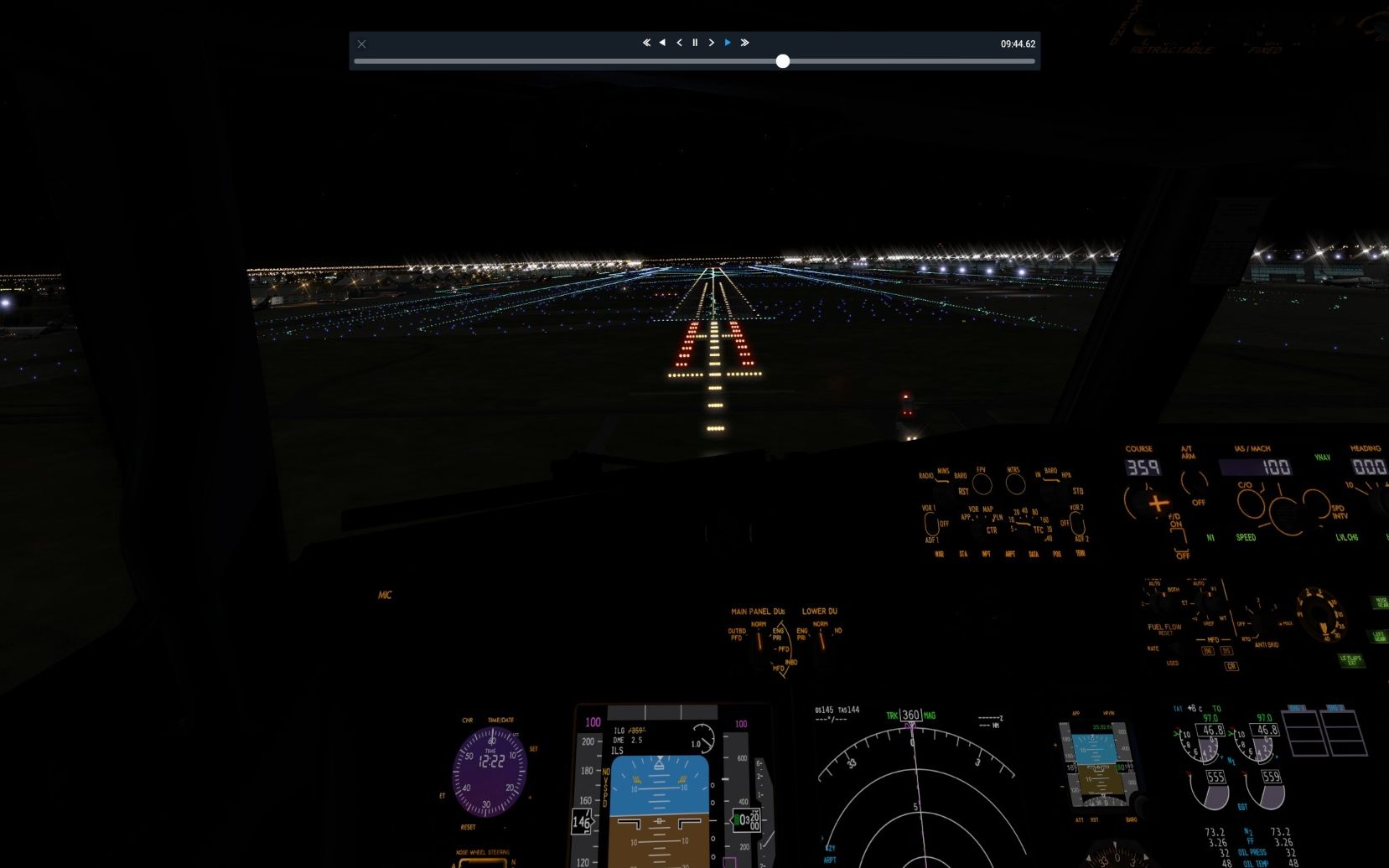 [xplane11]737800各个视角夜降ZBAA北京大兴国际机场(看PAPI灯,低于下滑道了,落得不好,别喷)单机游戏热门视频