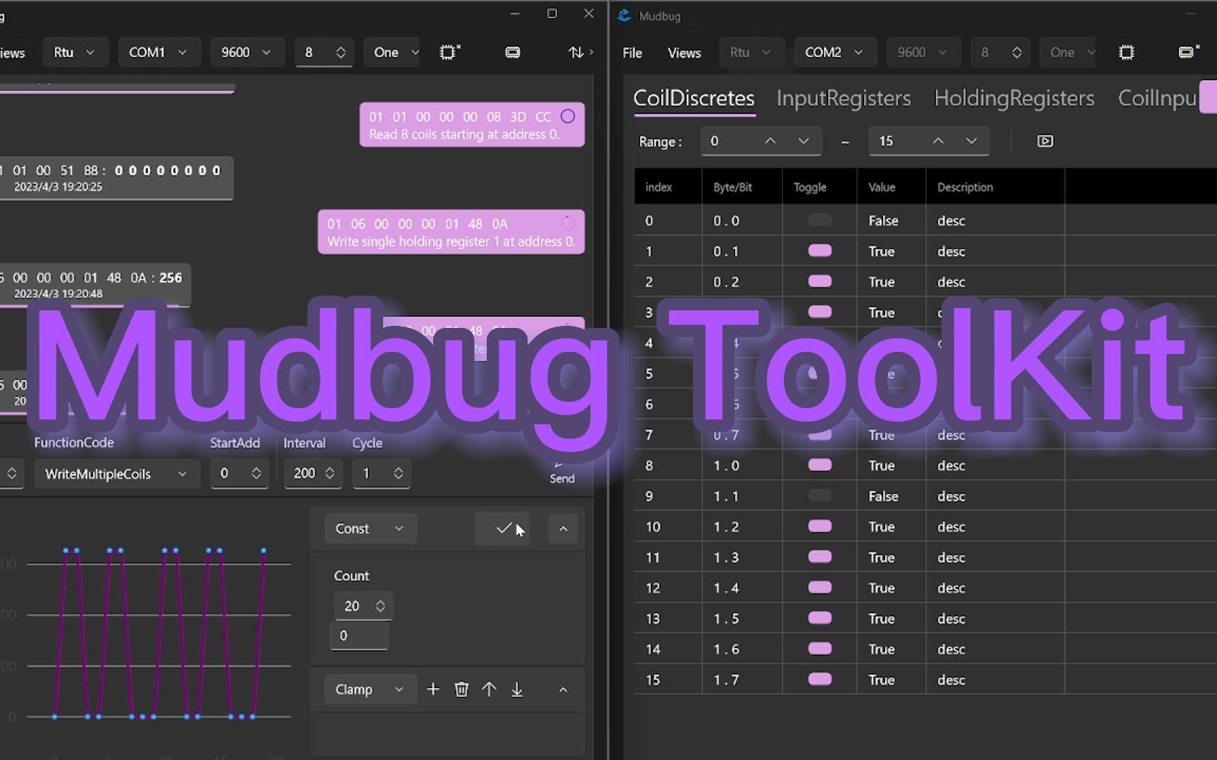 Mudbus通信协议调试助手 MudbugToolKit一个轻量简约易用的调试工具哔哩哔哩bilibili