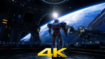 未来科技感十足的4K太空站场景，震撼视觉！