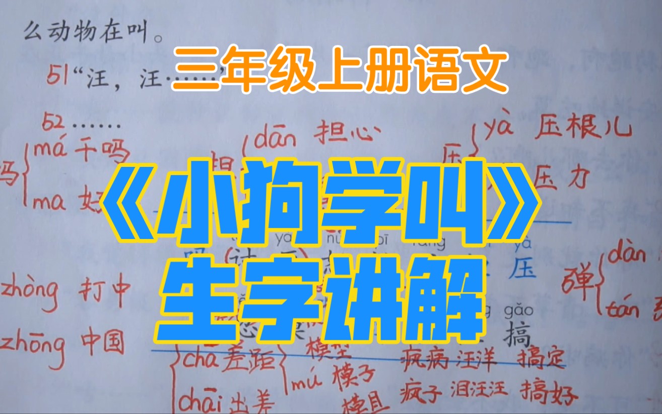 三上语文《小狗学叫》生字讲解,老师秀方言,快来猜猜她是哪里人?哔哩哔哩bilibili