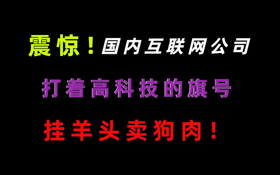 震惊!国内互联网公司打着高科技的旗号,挂羊头卖狗肉,中国程序员前景一片灰暗!哔哩哔哩bilibili