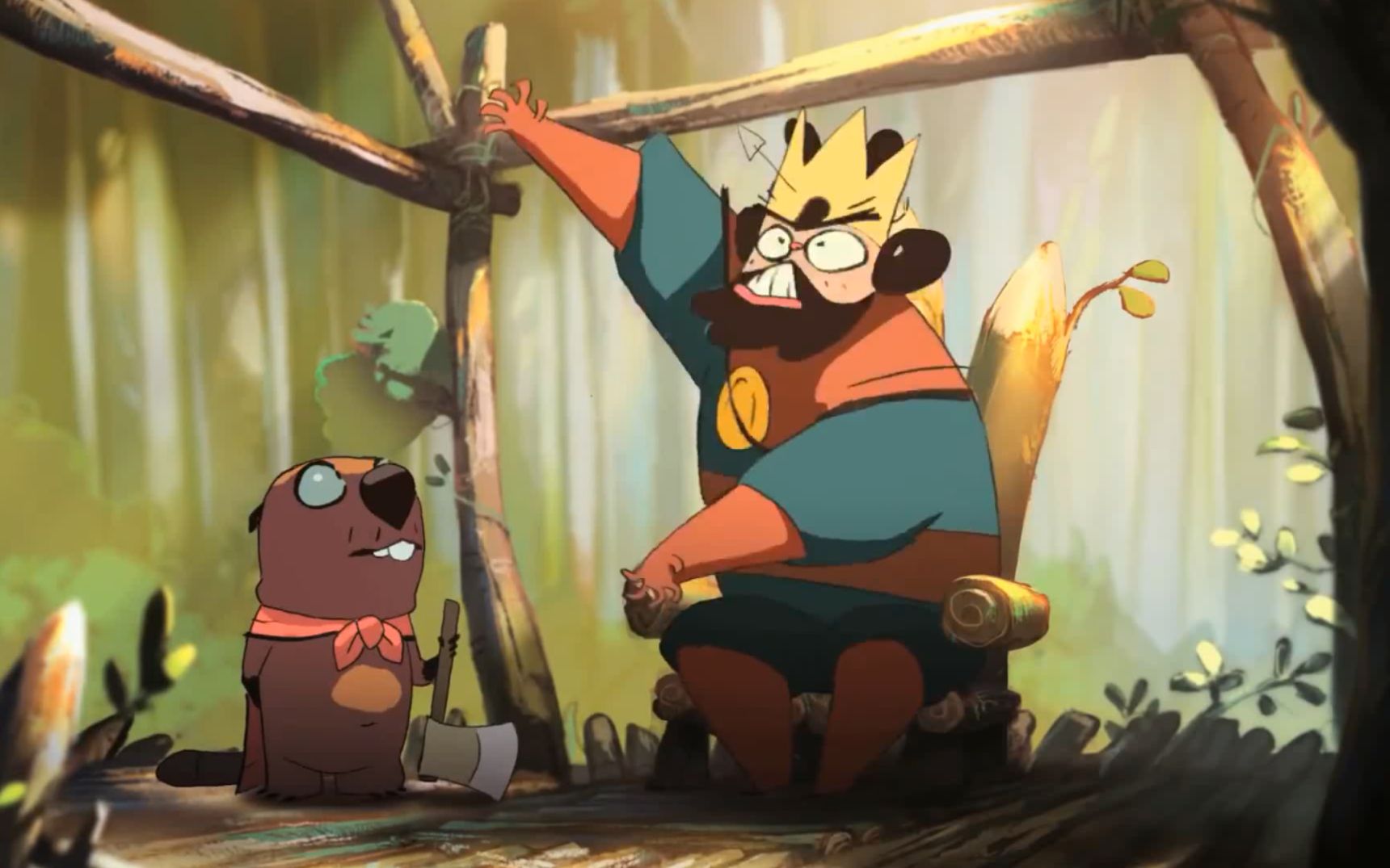 孤独的国王在森林里搭建了一座城堡,受到了严重惩罚,喜剧动画_哔哩