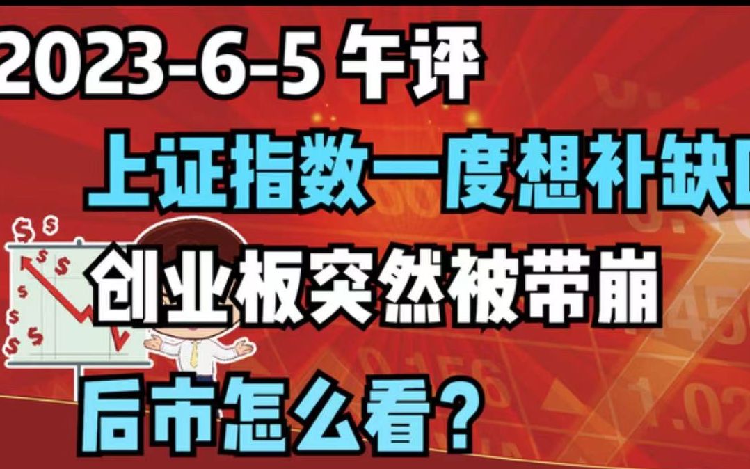 [图]【2023-6-5 午评 独家解读】上证指数一度想补缺口，创业板突然被带坏，后市怎么看