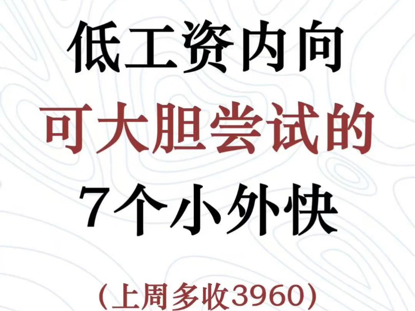 低工资内向,可大胆尝试的7个野路子哔哩哔哩bilibili