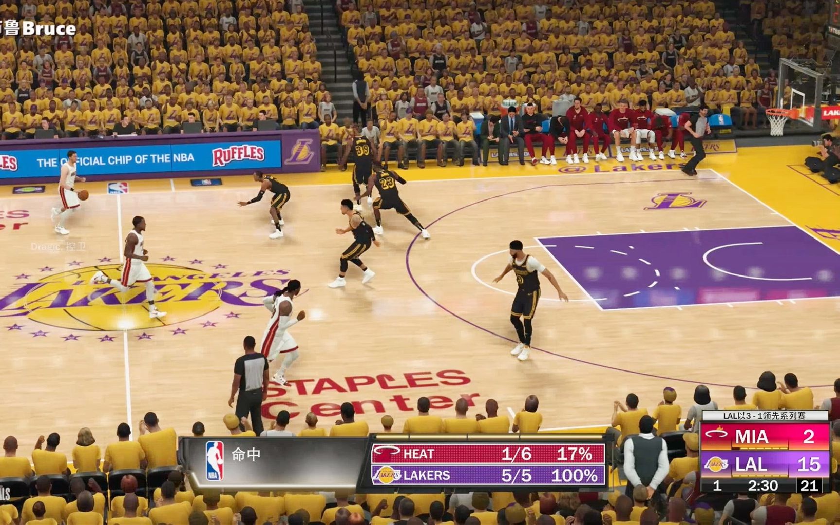 NBA2K21总决赛:湖人vs热火第五场!詹姆斯要为科比夺冠!哔哩哔哩bilibili