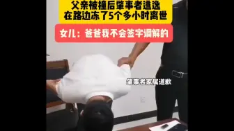 Download Video: 父亲被撞后肇事者逃逸 在路边冻了5个多小时离世 女儿：爸爸我做到了 我不会签字调解的