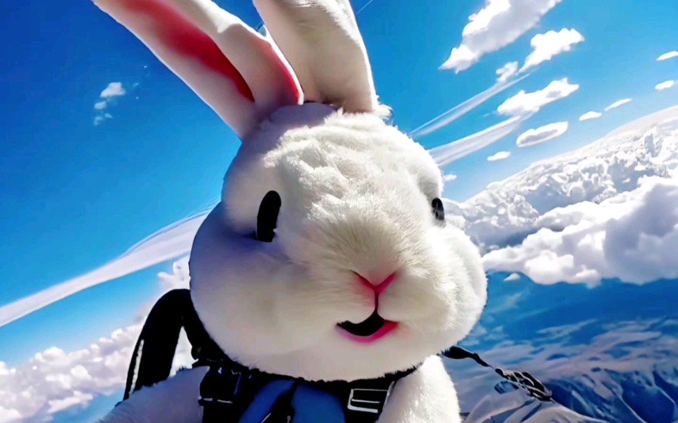 可可爱爱的飞行兔子
