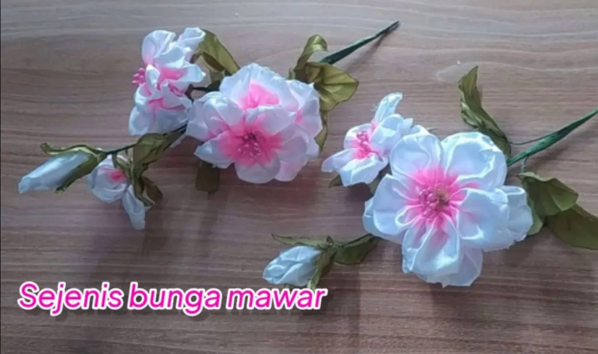 【kerajinan ibu ningsi】丝带花制作教程bunga cantik dari pita