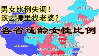 男女比例失调！该去哪里找老婆？各省适龄女性比例-数据可视化