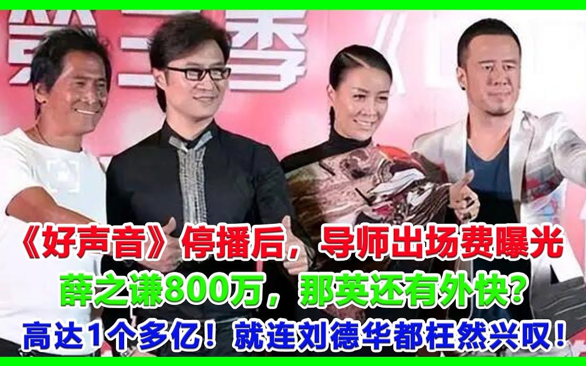 《好声音》停播后,导师出场费曝光,薛之谦800万,那英还有外快?高达1个多亿!就连刘德华都枉然兴叹!#那英#杨坤#中国好声音#中国好声音#刀郎#罗...