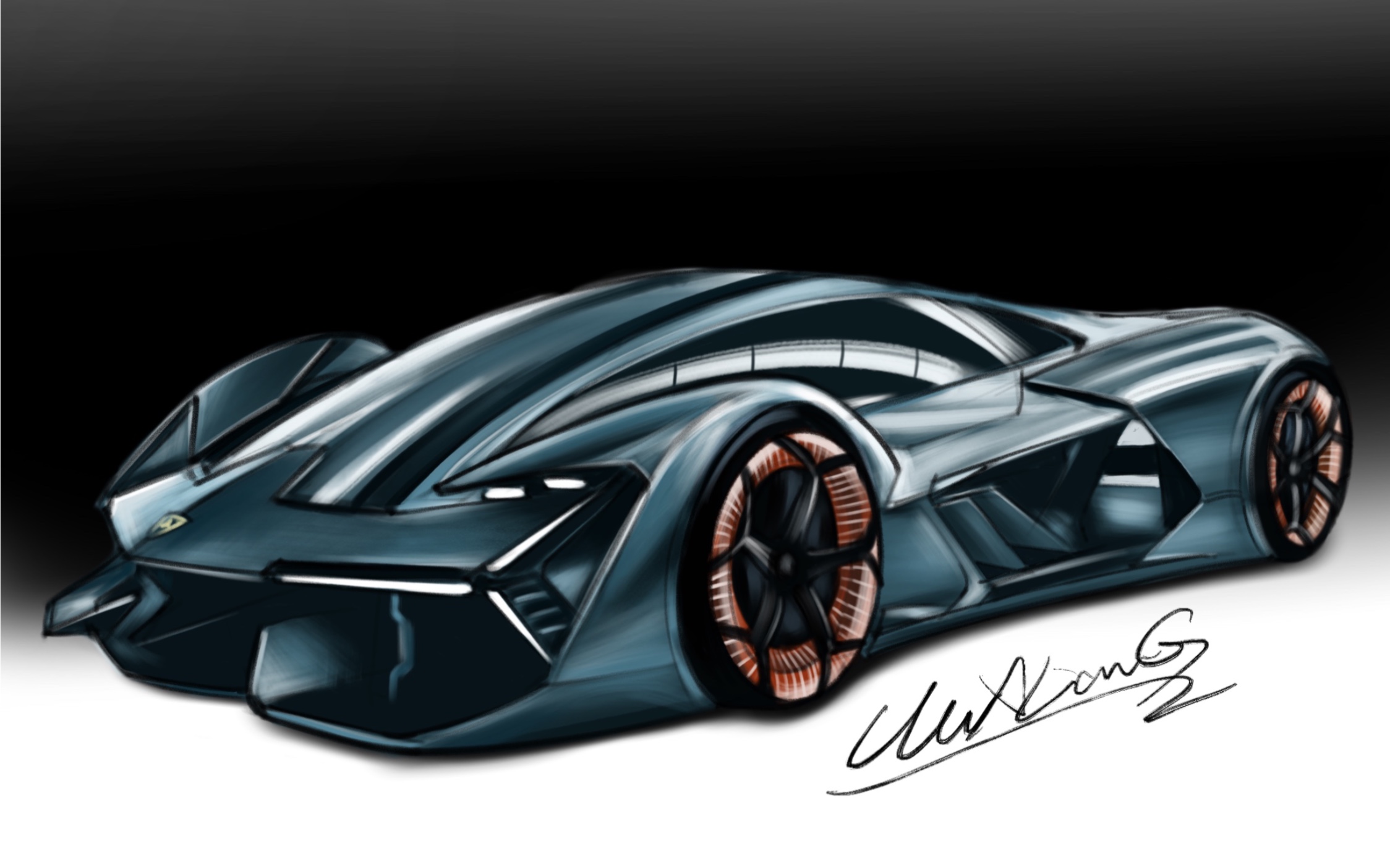 【板绘/ipad/procreate】整点新活儿 兰博基尼2小时速写_哔哩哔哩 (゜