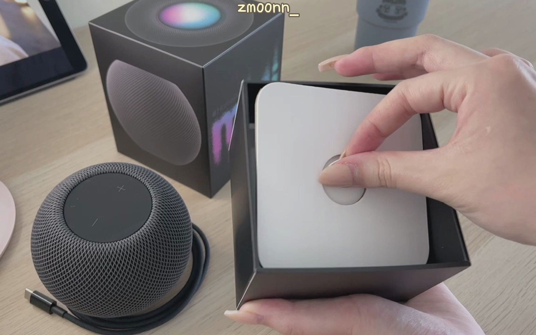 澳洲首发开箱apple homepod mini苹果黑色mini智能音箱94