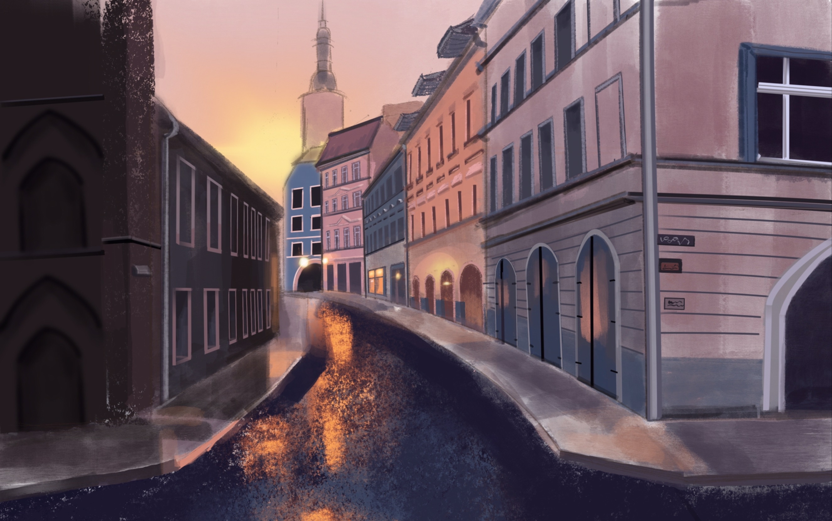 ipad pro/黄昏的街道_哔哩哔哩 (゜-゜)つロ 干杯~-bilibili