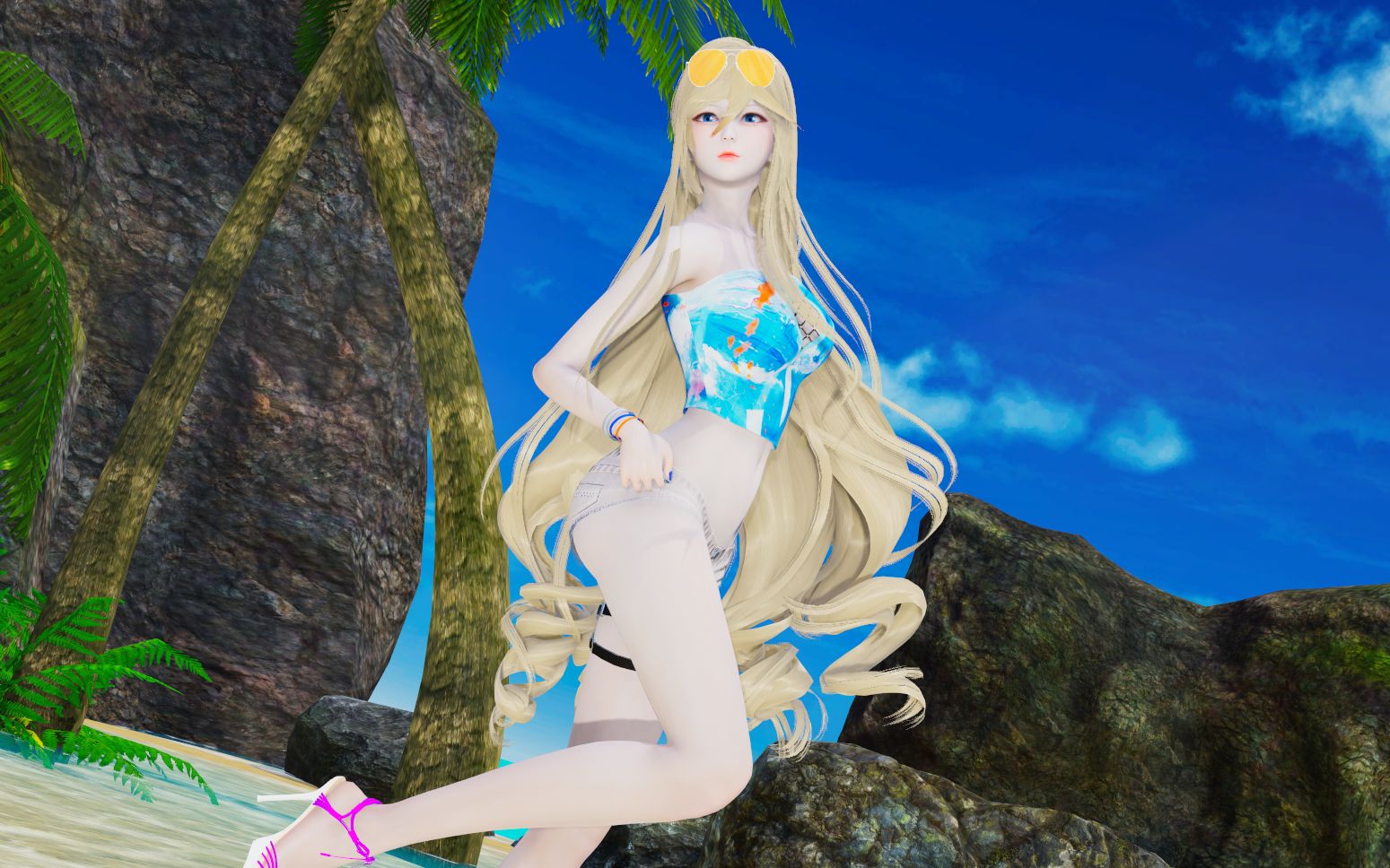 ai少女hs2幽兰黛尔度假上白皙鹅腿可呲溜