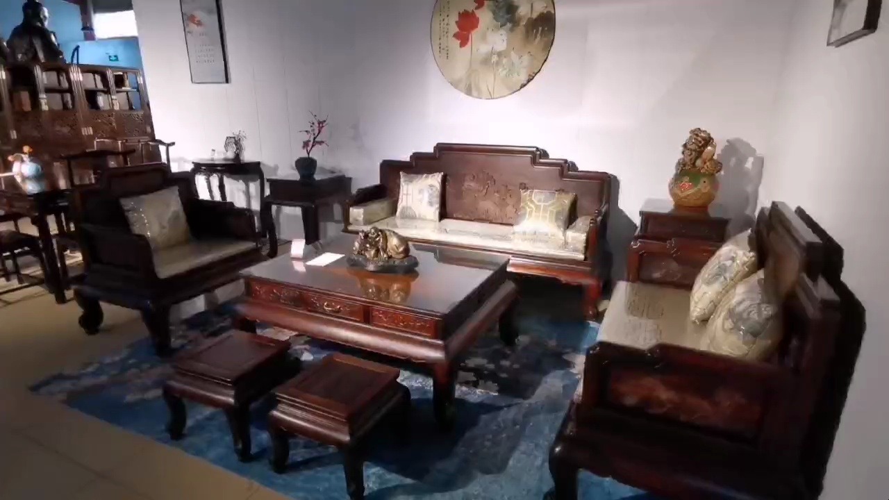 中国红木文化大师 王义先生作品 沙发6件套 大红酸枝交趾黄檀材质