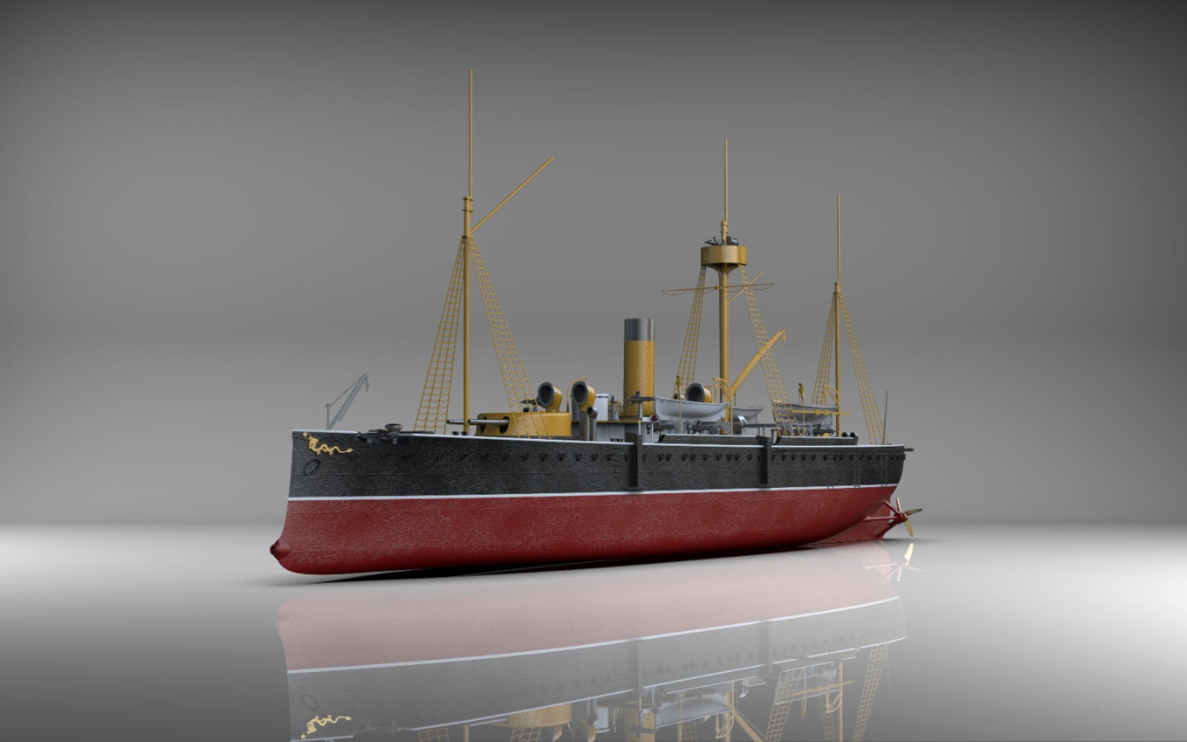 大清北洋水師濟遠號穹甲巡洋艦1/72比例rc模型.